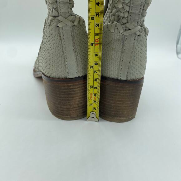 Free People White Gray In The Loop Woven Ankle Boots Women's size 41 / 10.5 - Picture 6 of 12